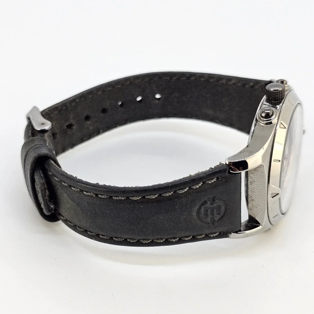 Timex Expedition Ana Dig Men Watch 38MM Dark Gray Dial Leather Bands New Battery